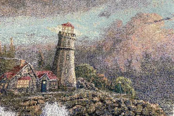 Thomas Kinkade Nautical Tapestry Chair Cover Lighthouse 17.25" x 17.25"