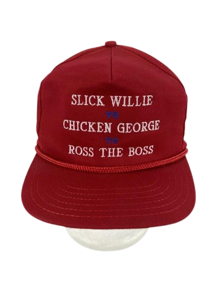 Vtg P Hat "Slick Willie vs Chicken George vs Ross the Boss" Red Cap