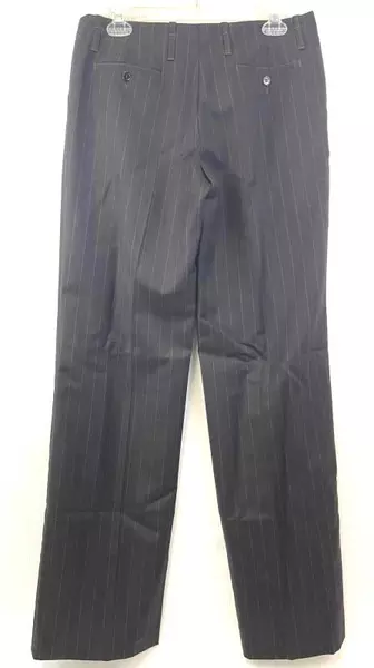 Kate Mabitex Donna Women's Black Pinstripe Dress Pants 100% Wool Sz 10 NWT