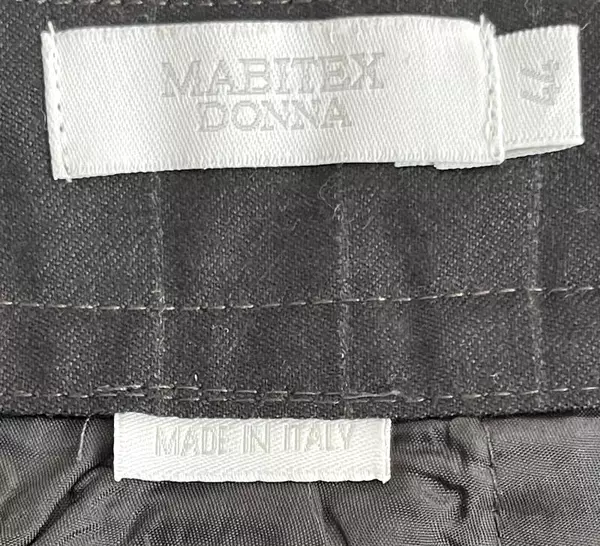 Kate Mabitex Donna Women's Black Pinstripe Dress Pants 100% Wool Sz 10 NWT