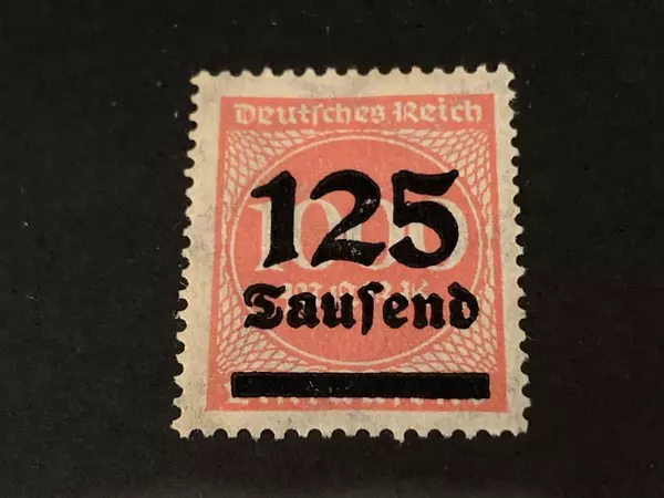 1923 Weimar Republic Germany 125 Tausend Red Postage Stamp - Used Mint Condition