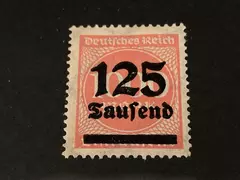 1923 Weimar Republic Germany 125 Tausend Red Postage Stamp - Used Mint Condition