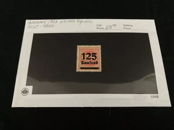 1923 Weimar Republic Germany 125 Tausend Red Postage Stamp - Used Mint Condition