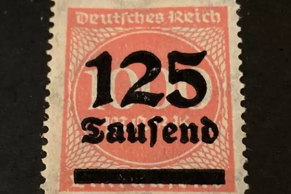 1923 Weimar Republic Germany 125 Tausend Red Postage Stamp - Used Mint Condition