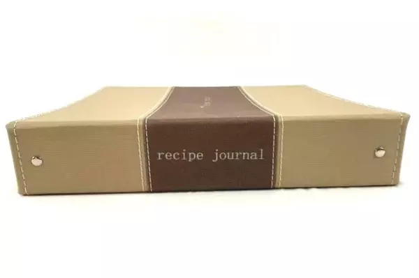 Recipe Journal Binder with Cards, Dividers & Protector Sheets - Brown