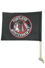 Portland Winterhawks Auto Window Flag - Heavy Nylon, Sturdy Construction