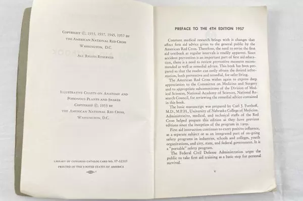 1957 American Red Cross First Aid Textbook 4th Edition for Bell System