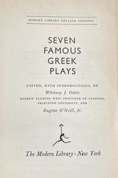 Vintage Seven Famous Greek Plays by Whitney Oates 1950 Random House Book