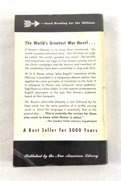 The Iliad by Homer, 1952 PB Translated by W.H.D. Rouse, Vintage Classic