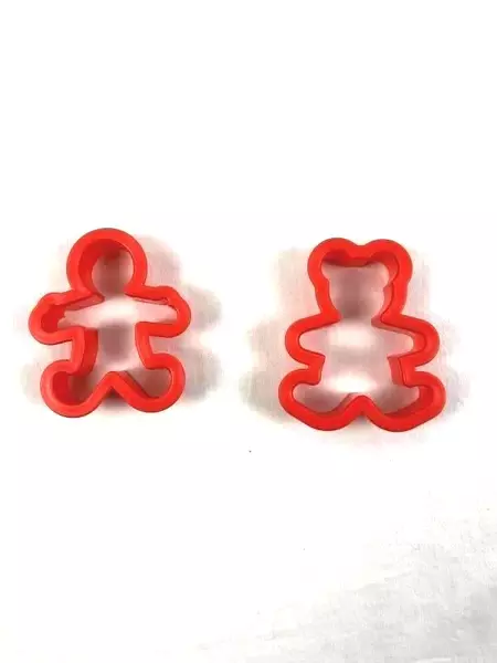 Lot of 7 Red Christmas Cookie Cutters - Snowman, Trees, Bears & Dove