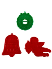 Lot of 3 Hallmark Christmas Cookie Cutters - Angel, Bell, Wreath