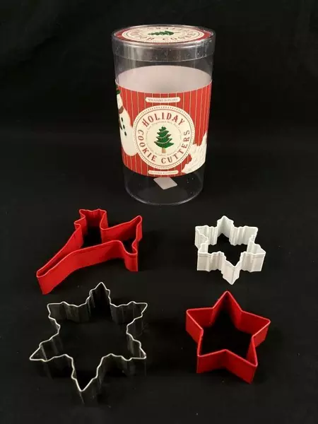 Williams Sonoma Holiday Cookie Cutters Set of 4 Metal Snowflake Star Reindeer