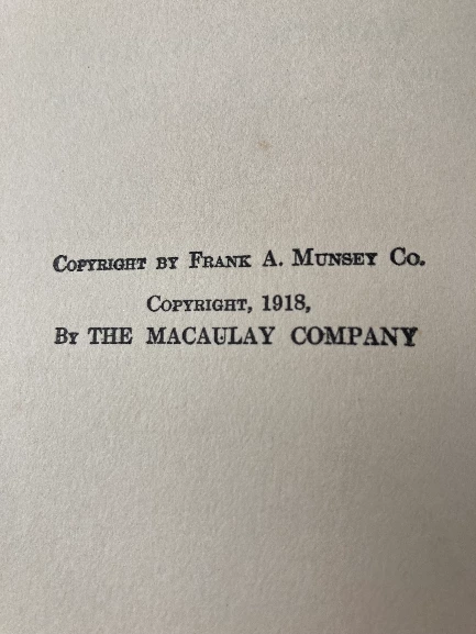 1918 Antique Book "The Two-Faced Man" by Varick Vanardy - Good Condition