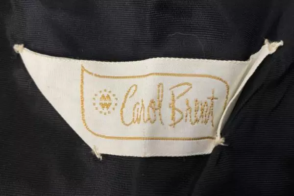 1970s Carol Brent Women's Vintage Evening Dress Sz 12 Black Blue Geometric