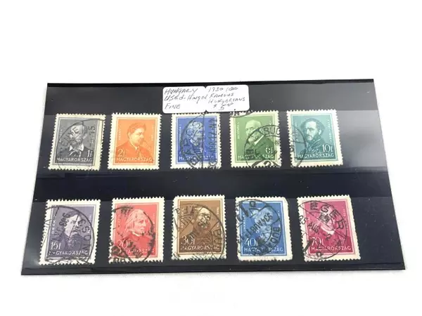 Lot of 10 Used 1930 Hungary Postage Stamps - Famous Hungarians, Fine Hinged