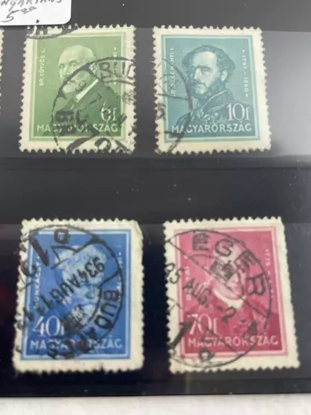 Lot of 10 Used 1930 Hungary Postage Stamps - Famous Hungarians, Fine Hinged