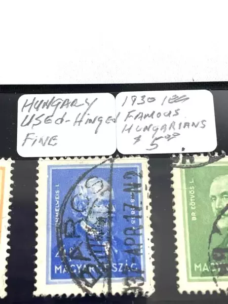 Lot of 10 Used 1930 Hungary Postage Stamps - Famous Hungarians, Fine Hinged