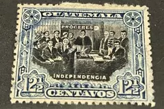 1907 Guatemala 12.5 Centavos Proceres Independencia Used Hinged Stamp