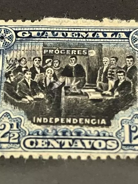 1907 Guatemala 12.5 Centavos Proceres Independencia Used Hinged Stamp