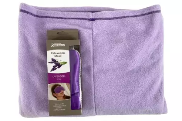 Lot of 2 Lavender Microwavable Eye Mask & Lap Blanket Spa Set - Relaxation