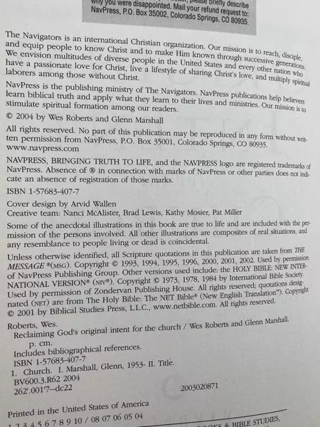 Reclaiming God's Original Intent for the Church by Wes Roberts & Glenn Marshall