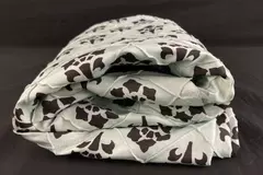 Mint Green Black Fleur De Lis Fabric 110"x53" - Craft Material, Good Condition