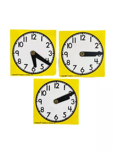 Lot of 3 Cuisenaire Clocks Teaching Tools for Telling Time - Good Condition