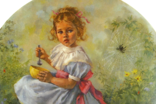 1981 Reco Little Miss Muffet Porcelain Plate Mother Goose Series 3rd Issue