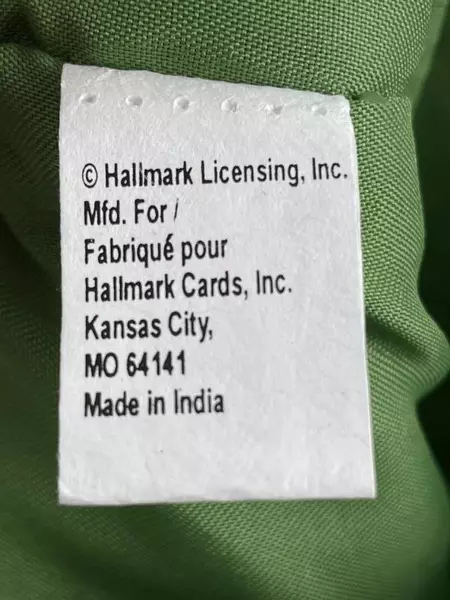 Hallmark Green Sateen Christmas Stocking with Glitter Snowflakes 17.25"