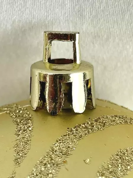 Lot of 4 Gold Glitter Swirl Christmas Bulb Ornaments Holiday Decor