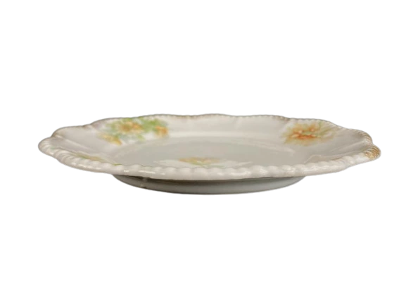 Vintage 1930s Steinmann Porcelain Salad Plate 8" Yellow Flowers Silesia