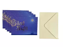 Lot of 5 Tri Land Silent Night Christmas Cards with Envelopes - Unused