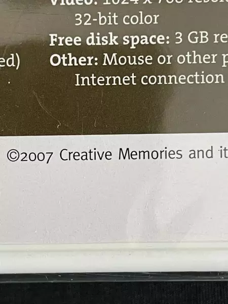 Creative Memories Memory Manager 2.0 Software Disc NEW Sealed 2007 Scrapbook