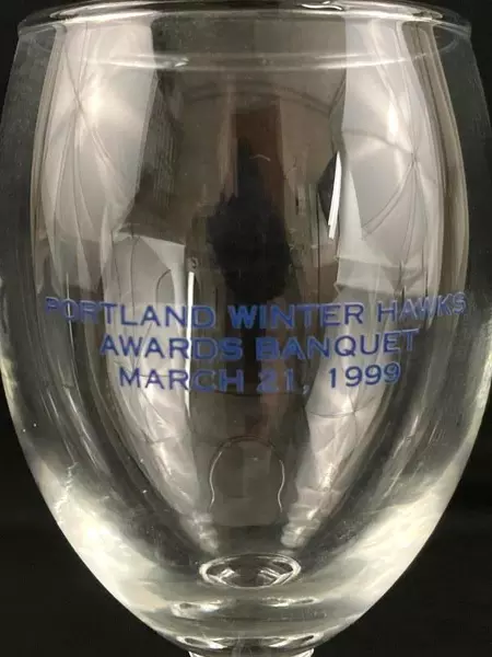 Portland Winterhawks 1999 Awards Banquet Souvenir Wine Glass - Pre-Owned