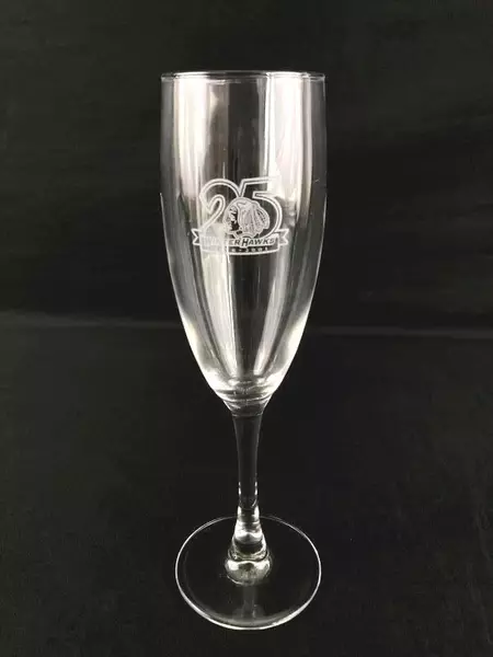Portland Winterhawks 25th Anniversary Champagne Flute - Good Condition