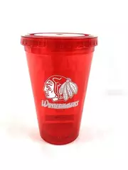 Portland Winterhawks 16oz Plastic Tumbler Cup with Toyota Lid No Straw