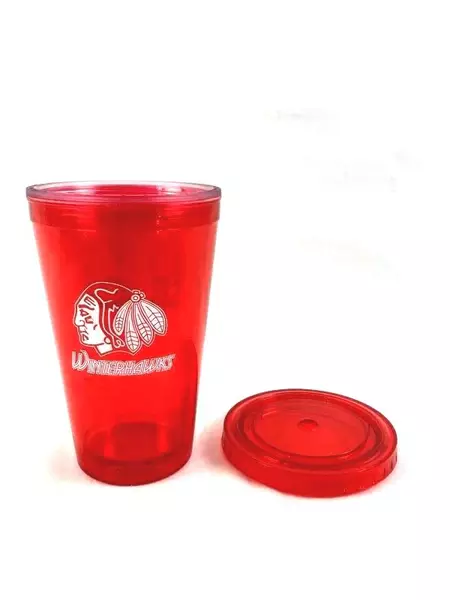 Portland Winterhawks 16oz Plastic Tumbler Cup with Toyota Lid No Straw