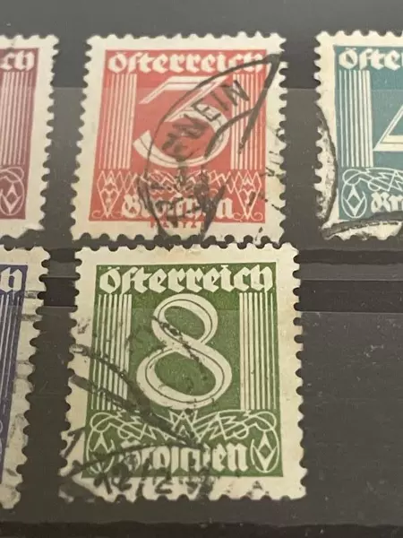 Lot of 7 Used Austria Stamps 1923-1928 Hinged Fine Condition