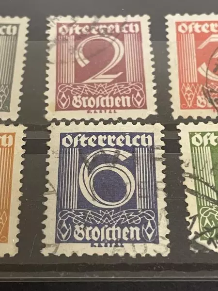 Lot of 7 Used Austria Stamps 1923-1928 Hinged Fine Condition