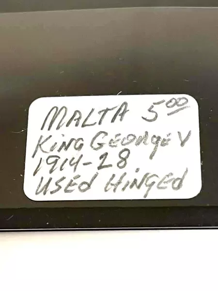 Lot of 6 Used Malta Stamps 1914-1928 King George V Hinged Collection