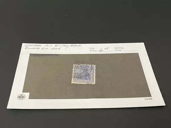 1917 Germany Military Administration Stamp Used Blue & White Collectible