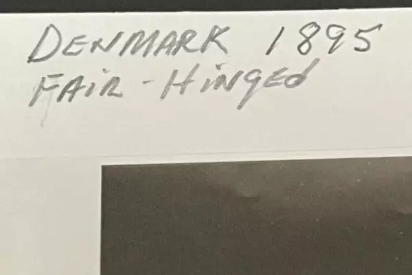 1895 Denmark Used Hinged Postage Stamp Blue White Fleur-de-Lis Collectible