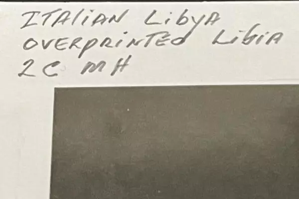 Italian Libya 2c Overprinted Stamp Mint Hinged Collectible Red White