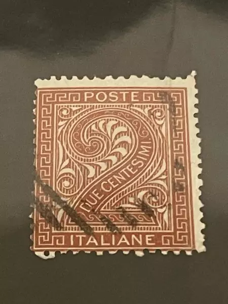 1874 Used Italian Postage Stamp Poste Italiane Fine Condition Red & White