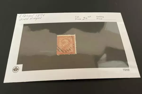 1874 Used Italian Postage Stamp Poste Italiane Fine Condition Red & White