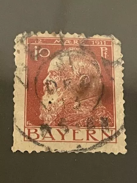 Lot of 2 Very Fine Used 1911 Bayern Postage Stamps - Collectible