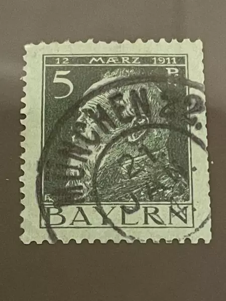 Lot of 2 Very Fine Used 1911 Bayern Postage Stamps - Collectible