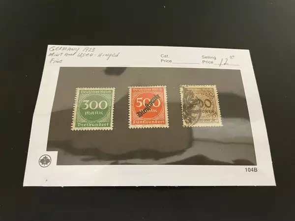 1923 Germany Postage Stamps Lot of 3 Mint Hinged Fine Condition Collectible