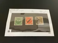 1923 Germany Postage Stamps Lot of 3 Mint Hinged Fine Condition Collectible