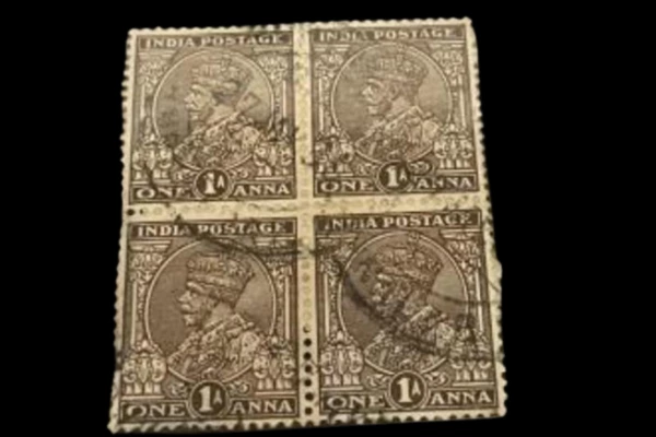 Used 1934 India King George Postage Stamps Lot of 4 - Fine Condition